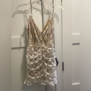 Brand new white lace dress.Nude underneath.Great for graduation/any summer party